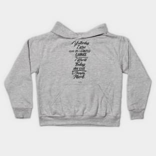 Changing Myself - Rumi Quote Typography Kids Hoodie